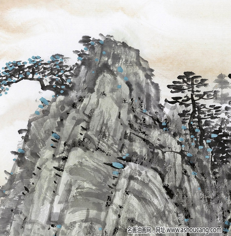 國畫名作《黃山迎客松》高清大圖下載